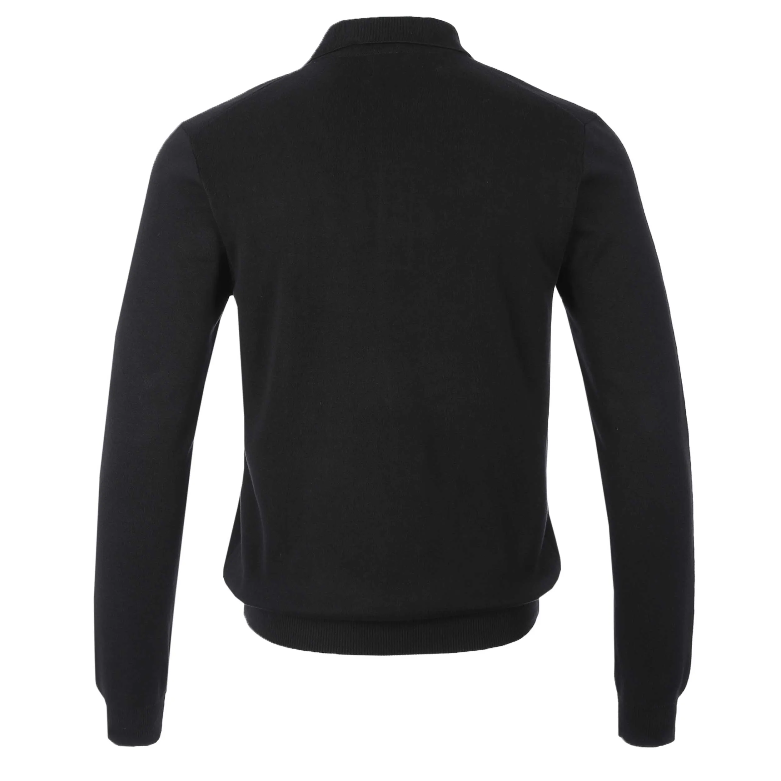 Remus Uomo Chunky 3 Button Knitted Polo Knitwear in Black