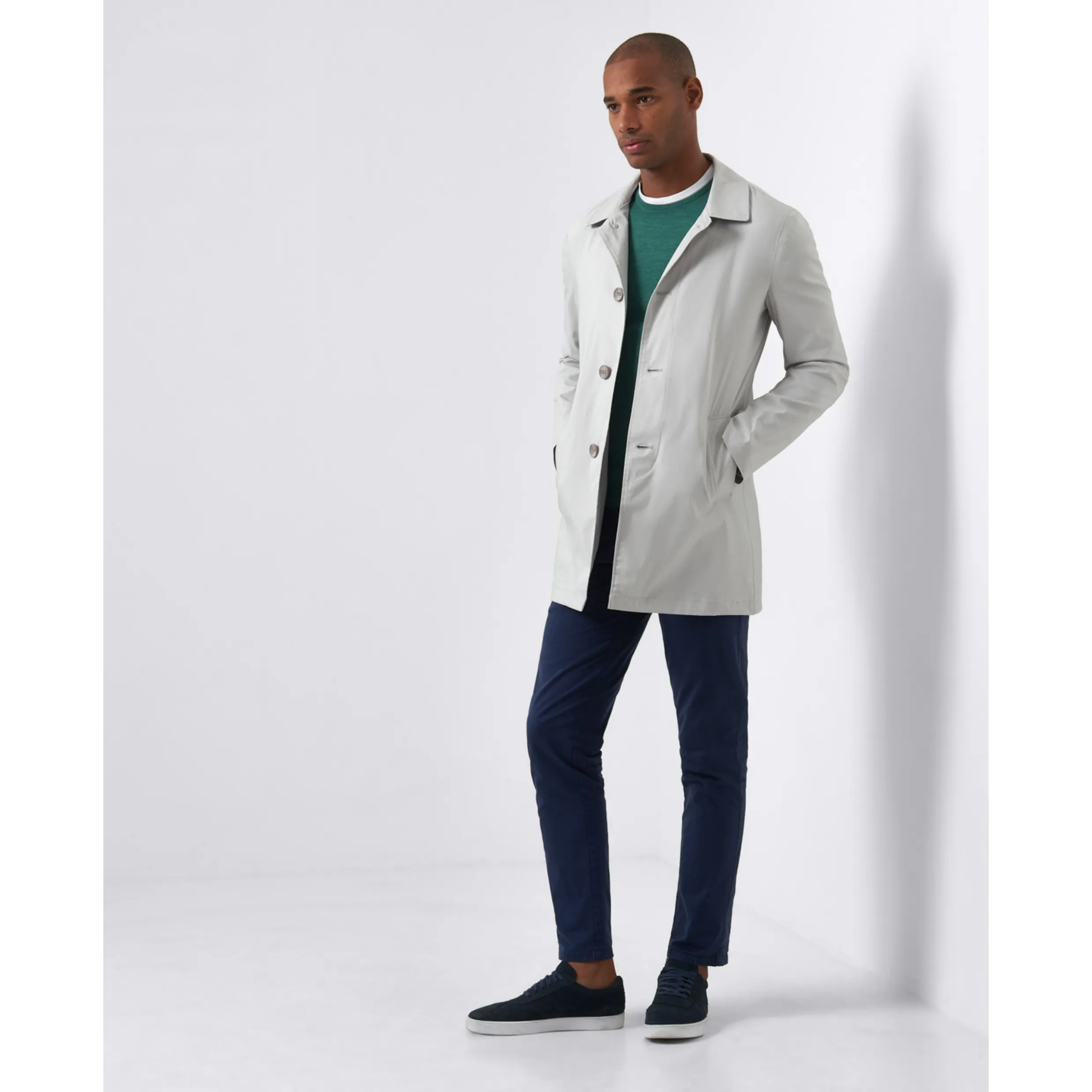 Remus Uomo Mens Light Grey Daryl Tailored Coat 90221