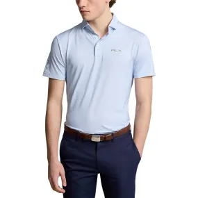 RLX Ralph Lauren Printed Lightweight Airflow Performance Golf Shirt - Office Blue Tee Time