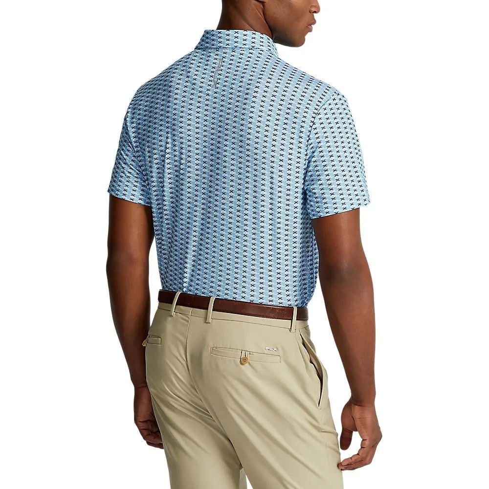 RLX Ralph Lauren Printed Lightweight Airflow Performance Polo - RLX Graphic Powder Blue