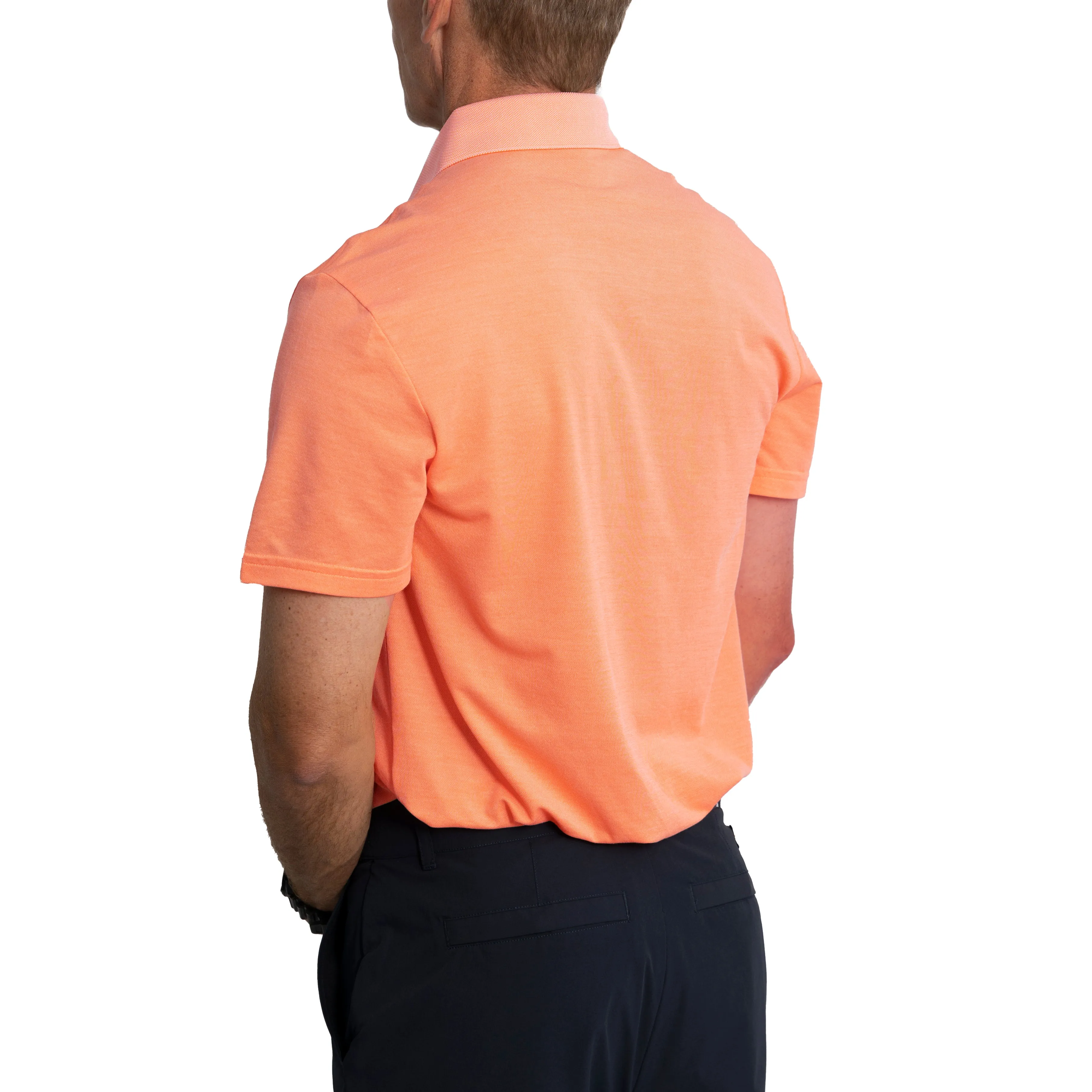 RLX Ralph Lauren Tour Pique Polo Shirt - Classic Peach/White