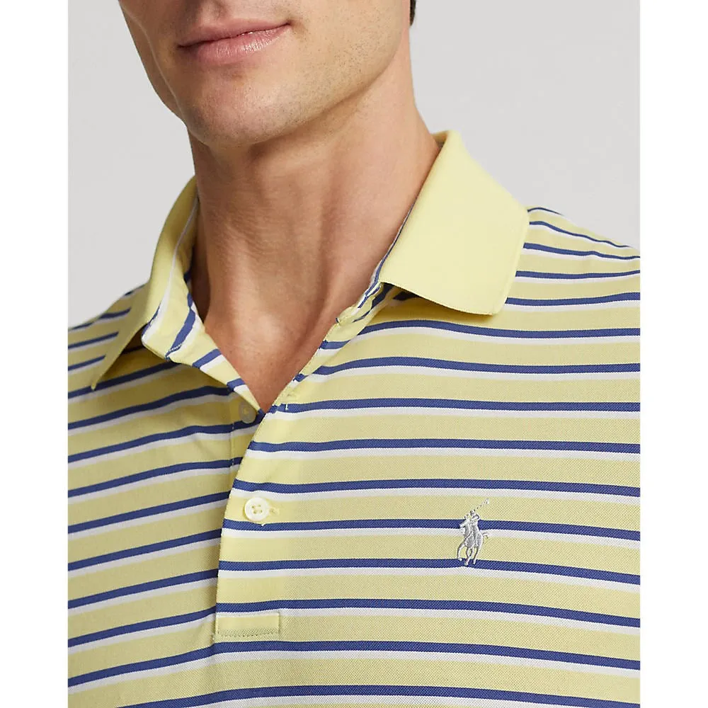 RLX Ralph Lauren Tour Pique Stripe Polo Shirt - Bristol Yellow Multi