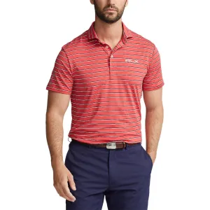 RLX Ralph Lauren YD Stripe Lightweight Airflow Polo - Spring Red Multi