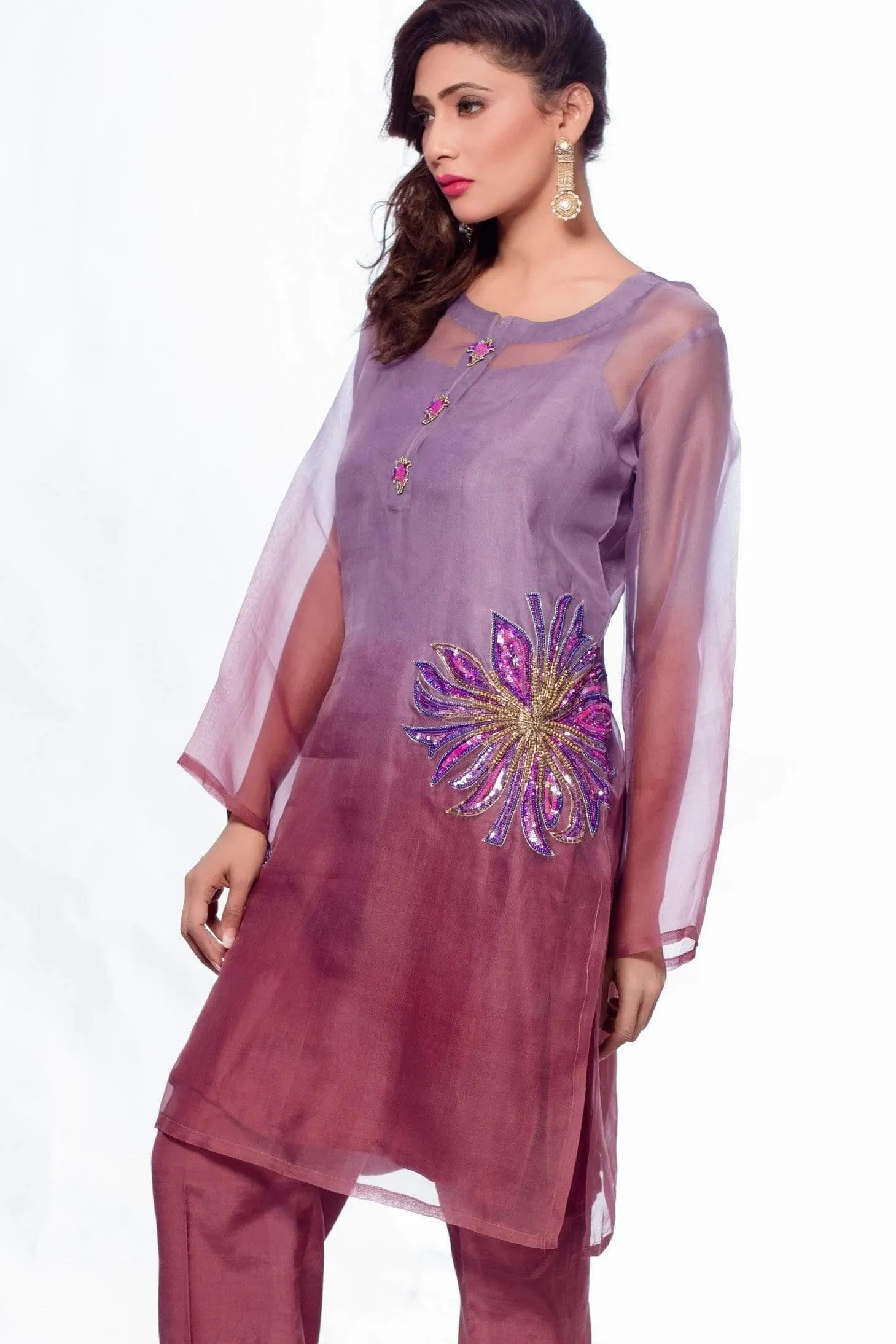 Sadia Aamir - Mauve Twilight - Ivory Embroidery - 1 Piece