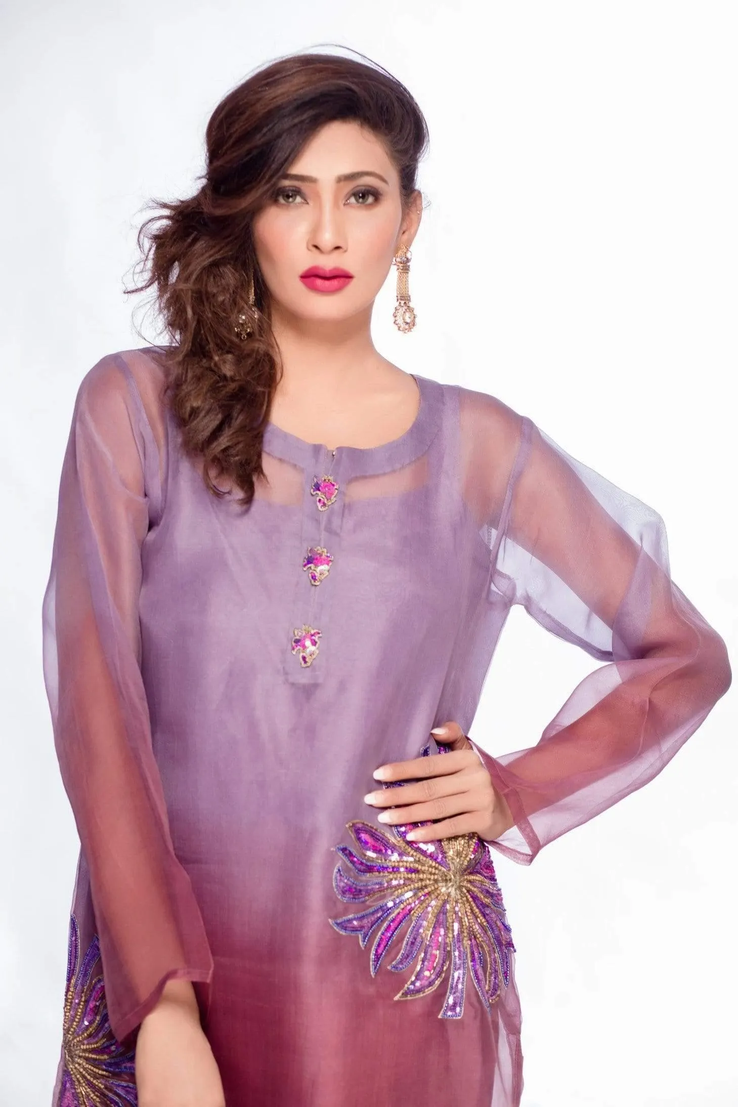 Sadia Aamir - Mauve Twilight - Ivory Embroidery - 1 Piece