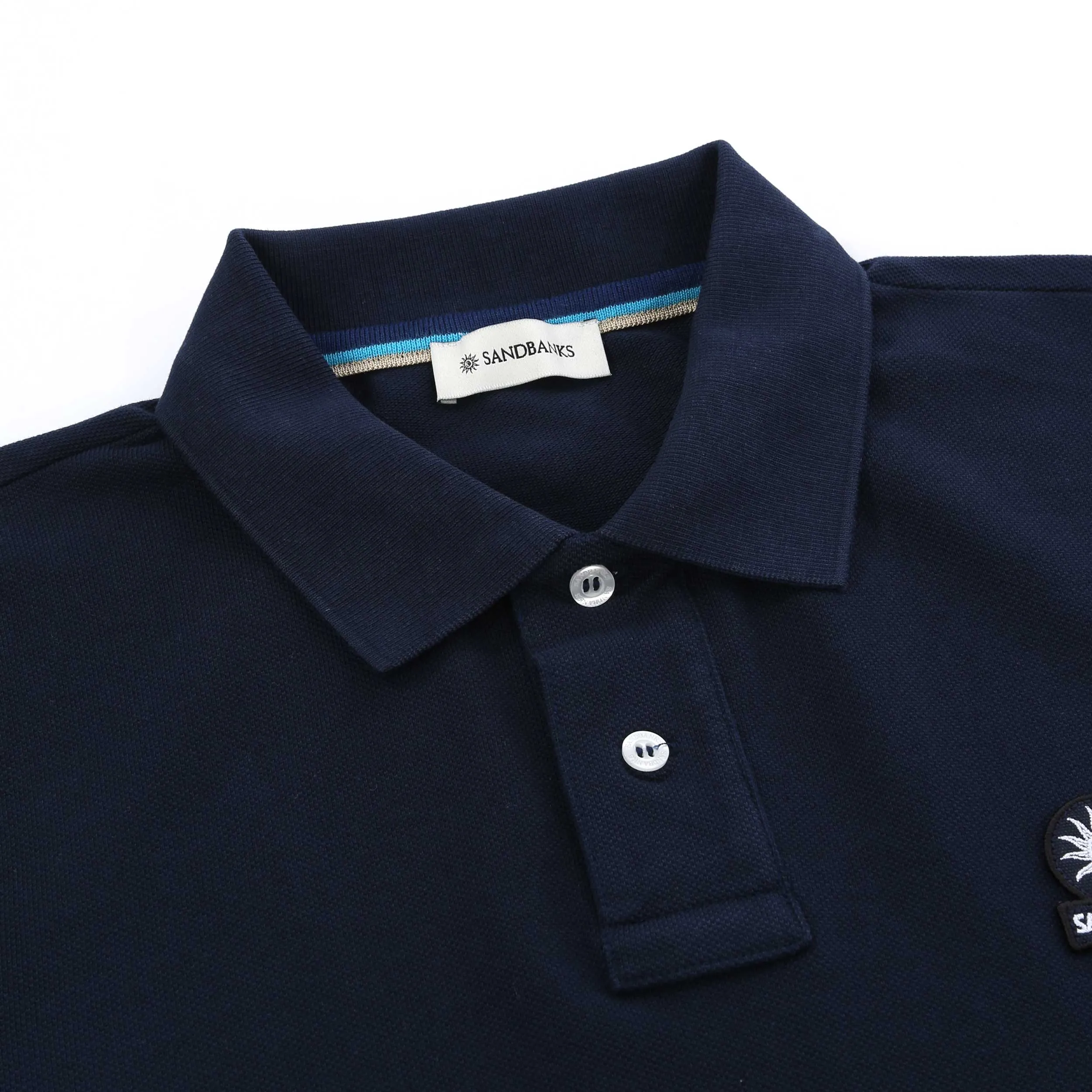 Sandbanks Badge Logo Polo Shirt in Navy