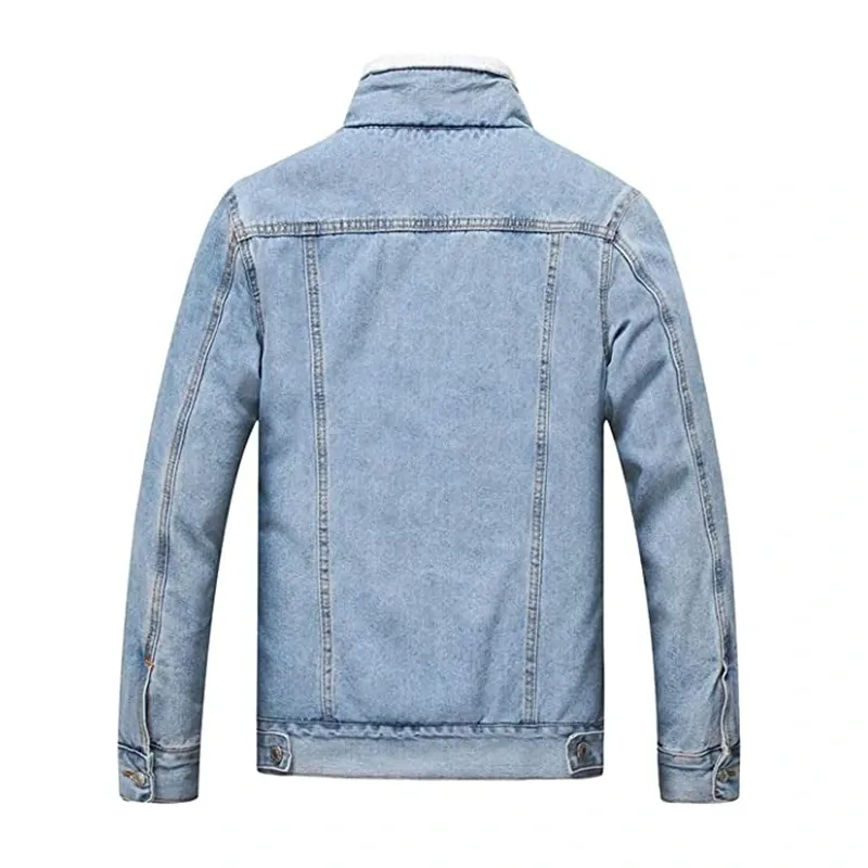 Sky Blue Sherpa Denim Jacket