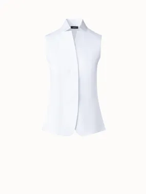 Sleeveless Cotton Stretch Blouse