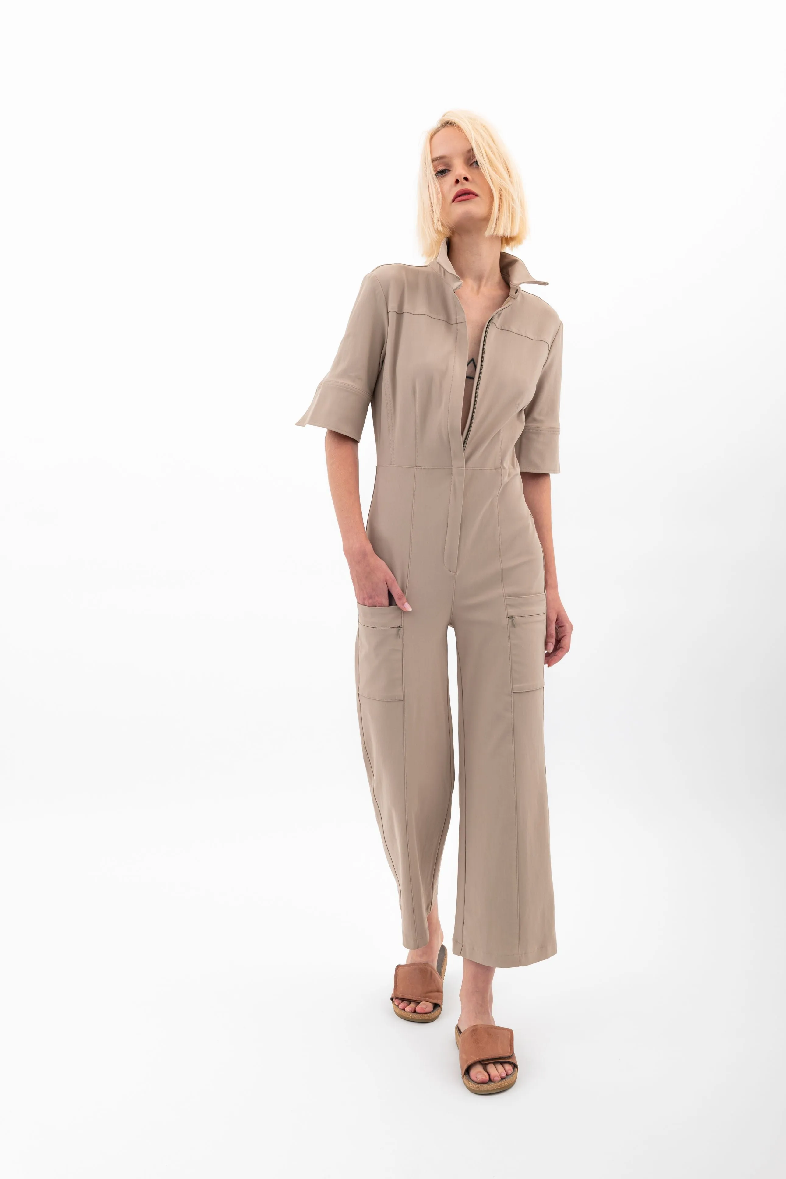 Tech Stretch Cropped Utility Jumpsuits - VANCOUVER