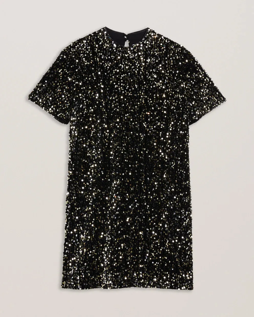 Ted Baker Audriyy Velvet Sequin T-Shirt Mini Dress | Black