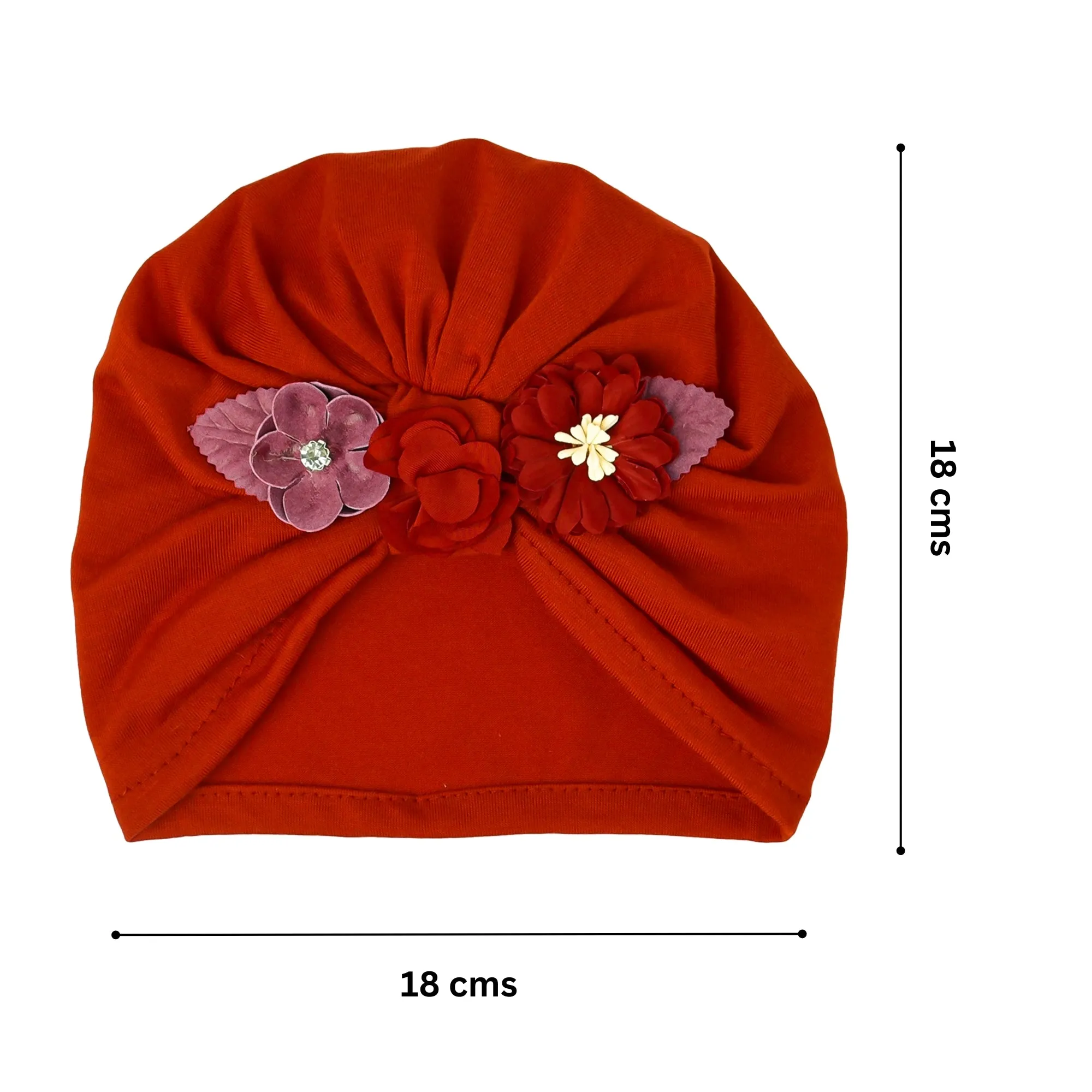 THE LITTLE LOOKERS Unisex Soft Printed Turban Cap, Baby Headwear | Suitable for 3 to 18 Months Baby