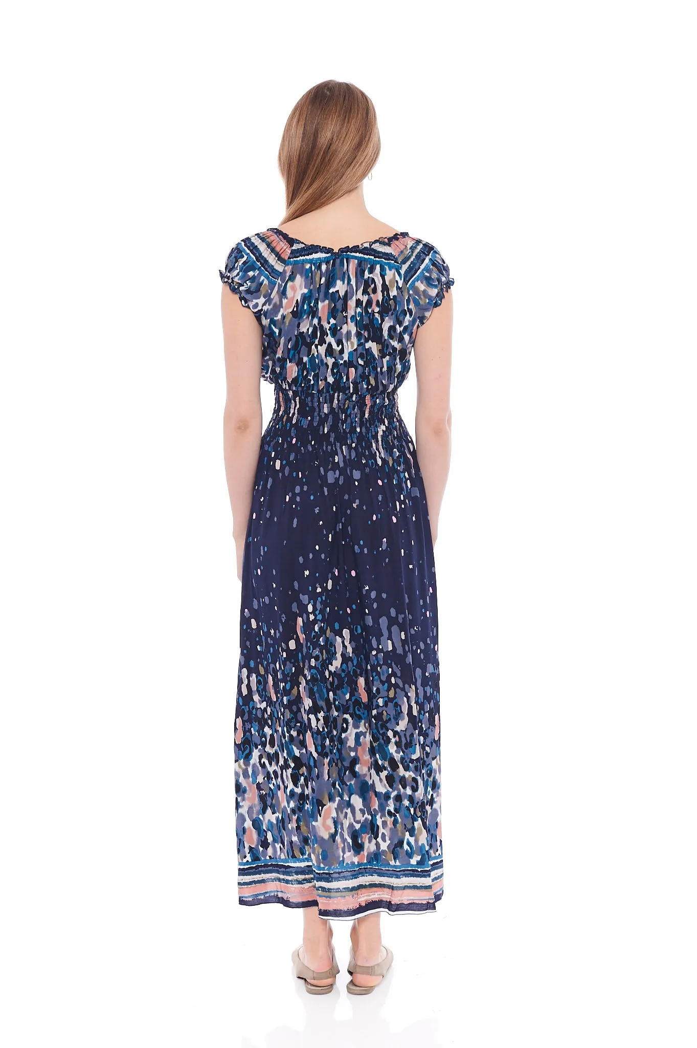 THE PLEATED MAXI DRESS IN INDIGO PRINTS