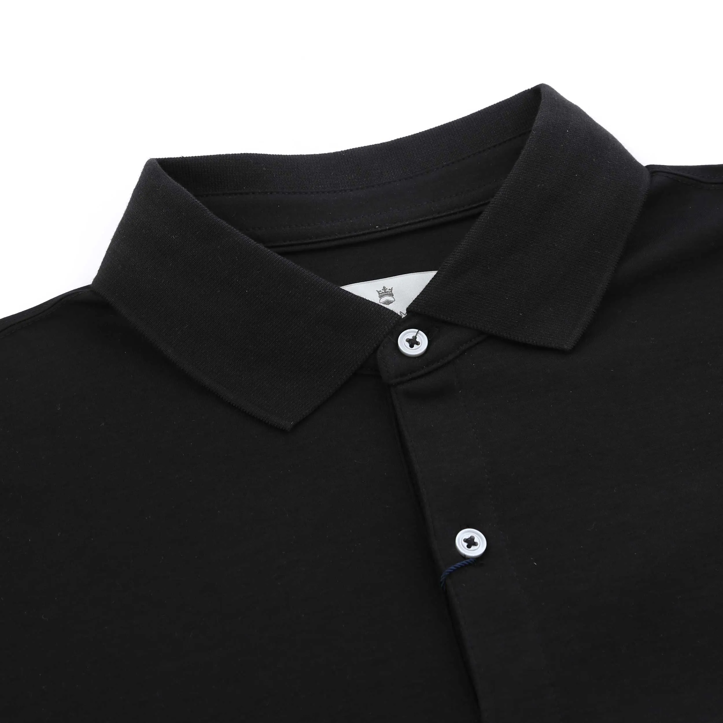 Thomas Maine 2 Button Lux Comfort Polo Shirt in Black