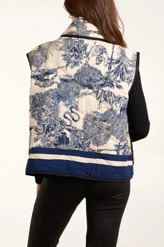 Toile de Jouy Quilted Gilet