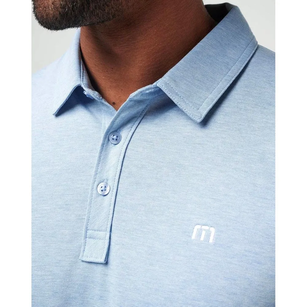 Travis Mathew The Zinna Golf Shirt - Heather Light Blue