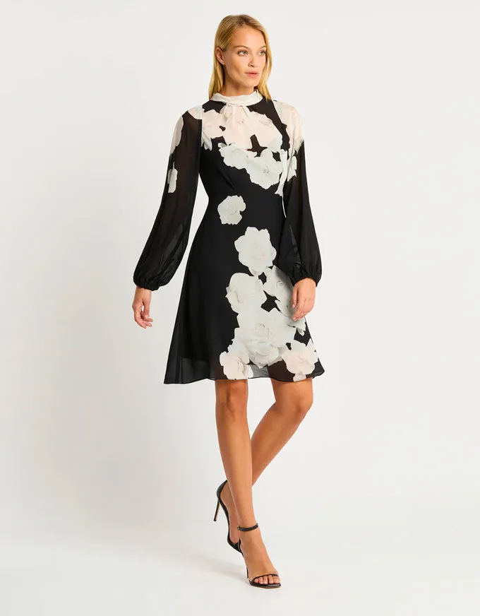 Trinity Dress Black/Ivory - Australian Made