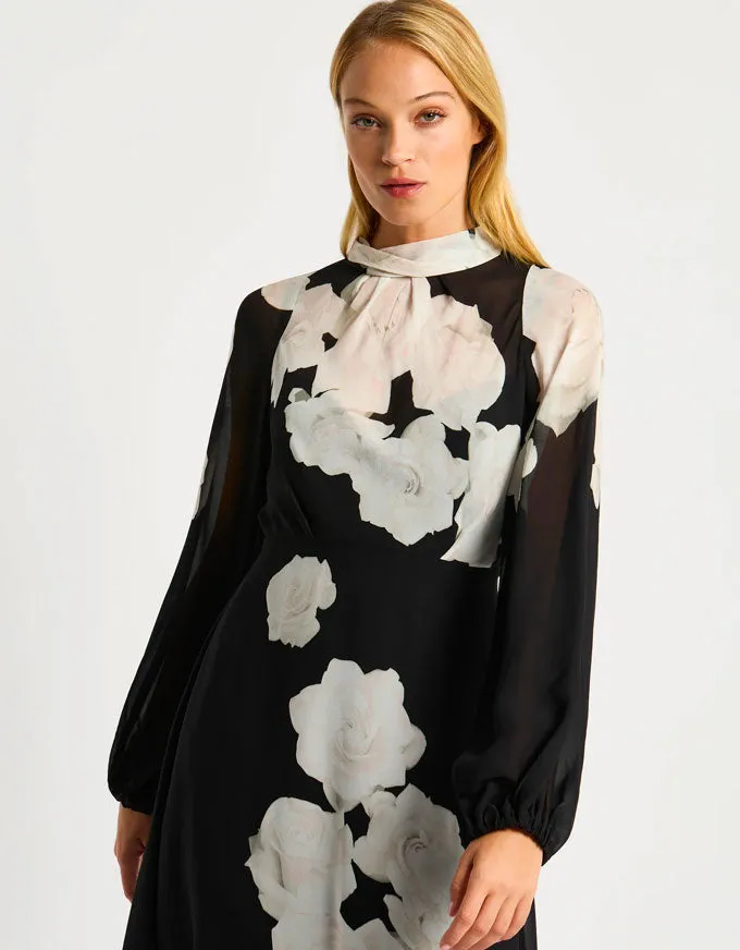 Trinity Dress Black/Ivory - Australian Made