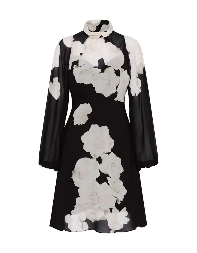 Trinity Dress Black/Ivory - Australian Made