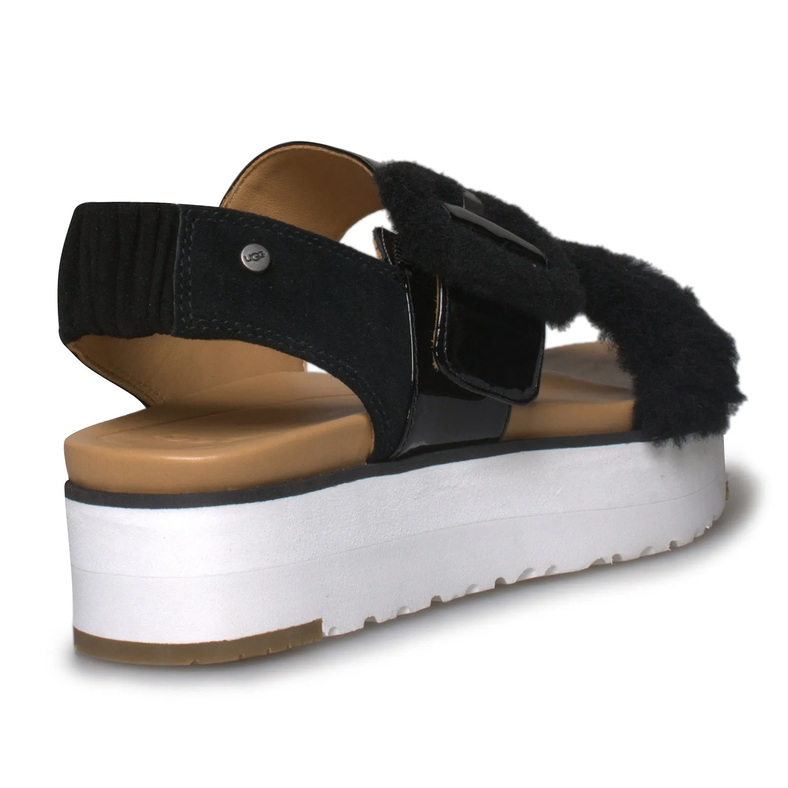 UGG Fluff Chella Black Sandals - Women's