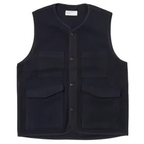 UNIVERSAL WORKS Melton Wool 4 Pocket Gilet Navy