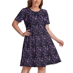 Ursula Tentacles Women's Round Neck Plus Size Dress With Pockets