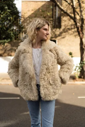 Vanilla Curly Short Shearling Jacket