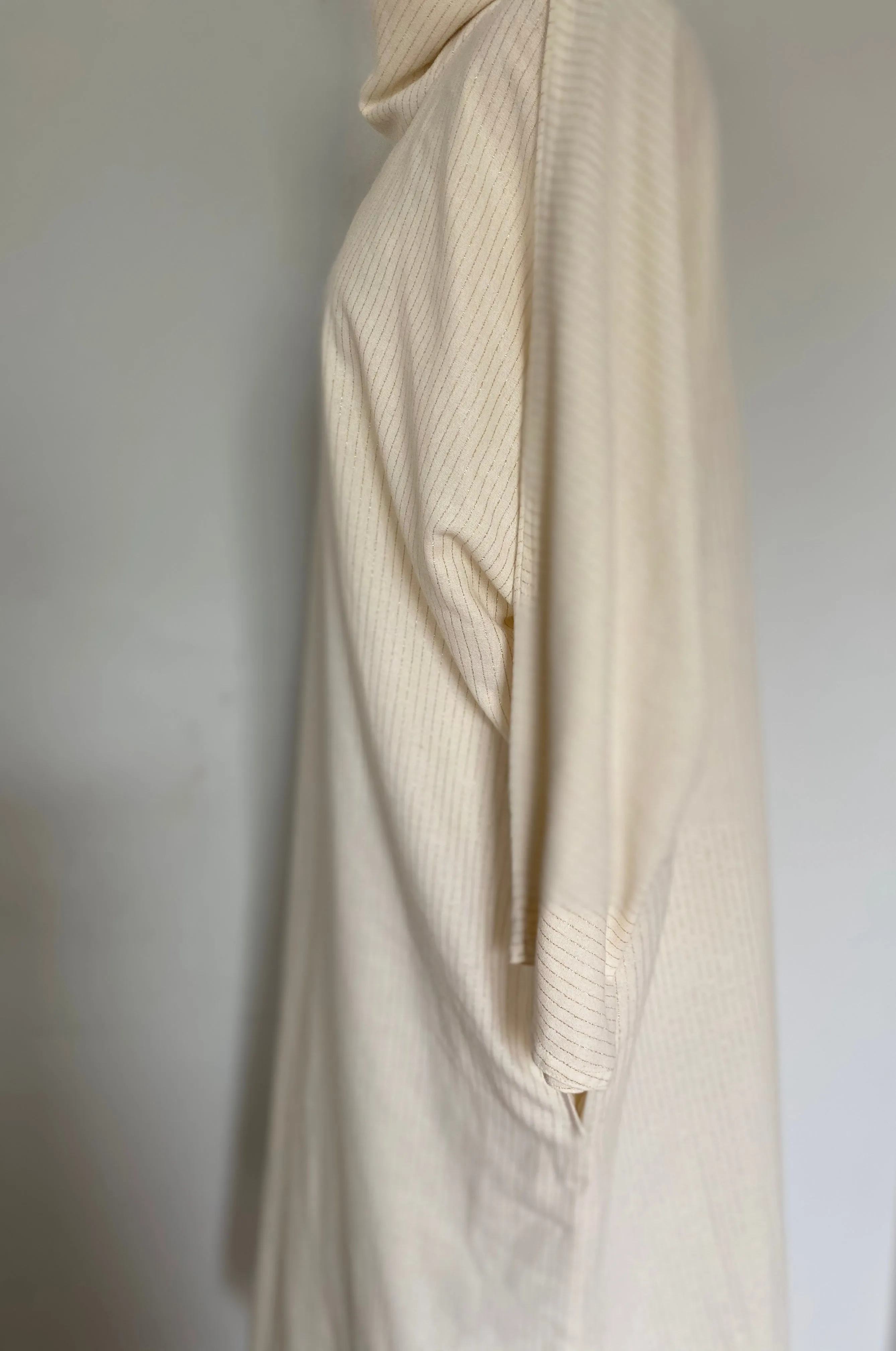 Wallis funnel neck cream and gold eighties dress size medium