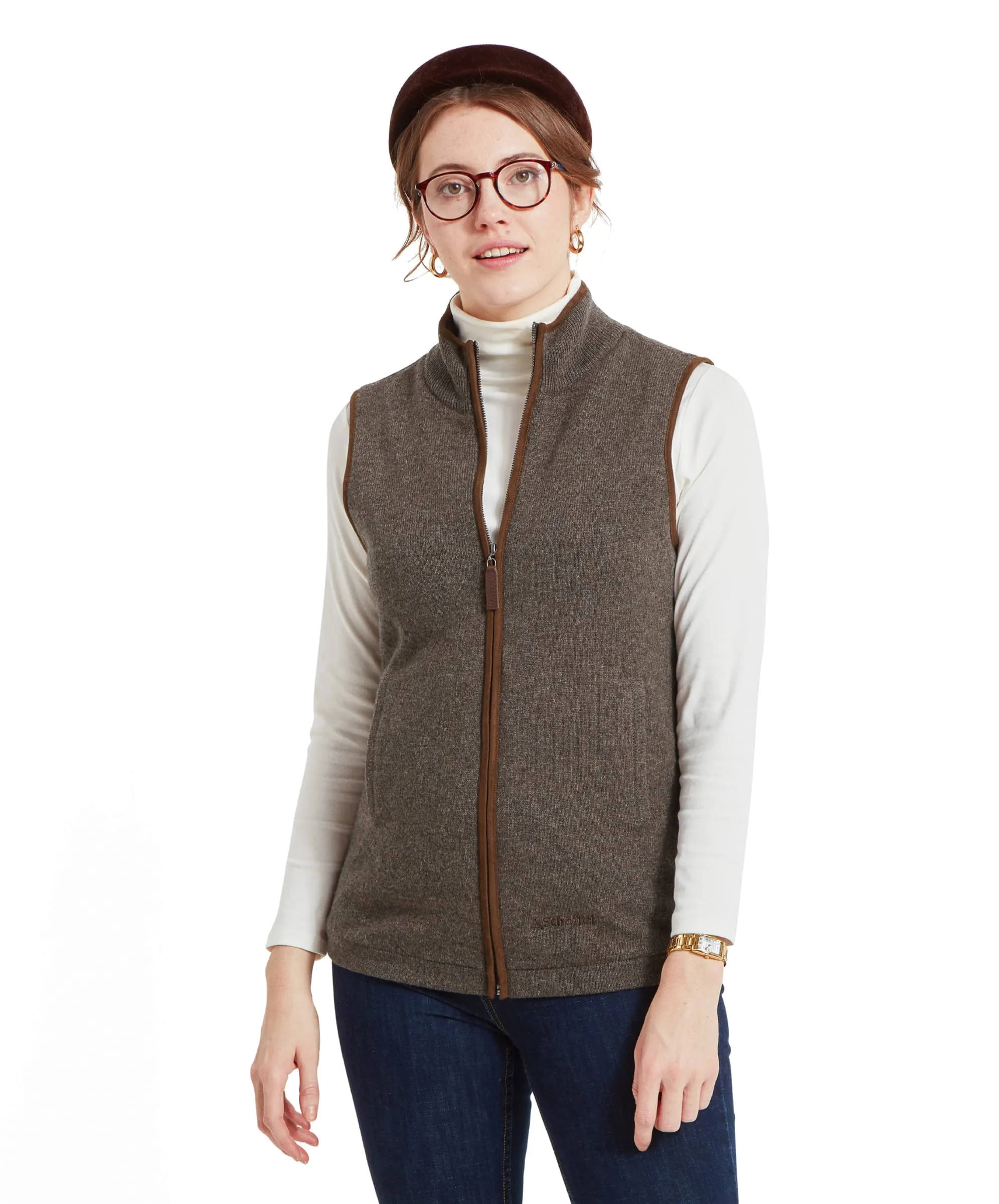 Women's Lambswool Aerobloc Gilet - Mole