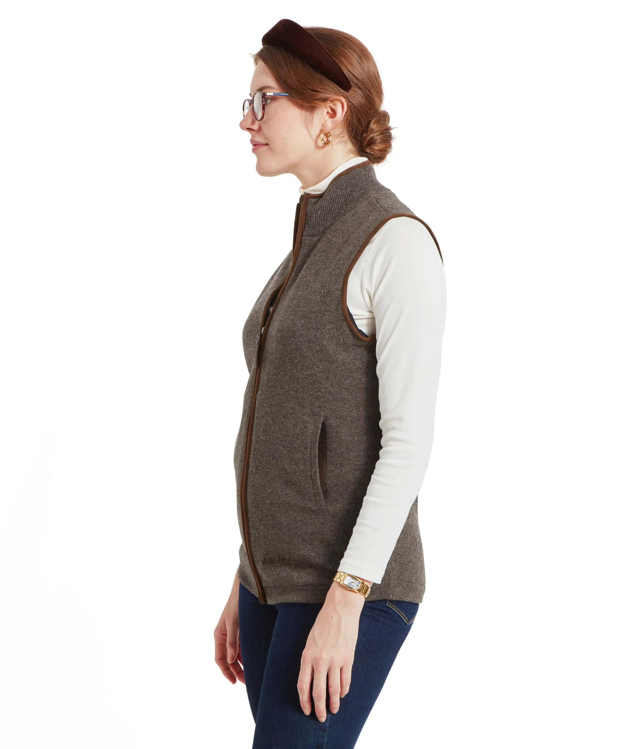 Women's Lambswool Aerobloc Gilet - Mole