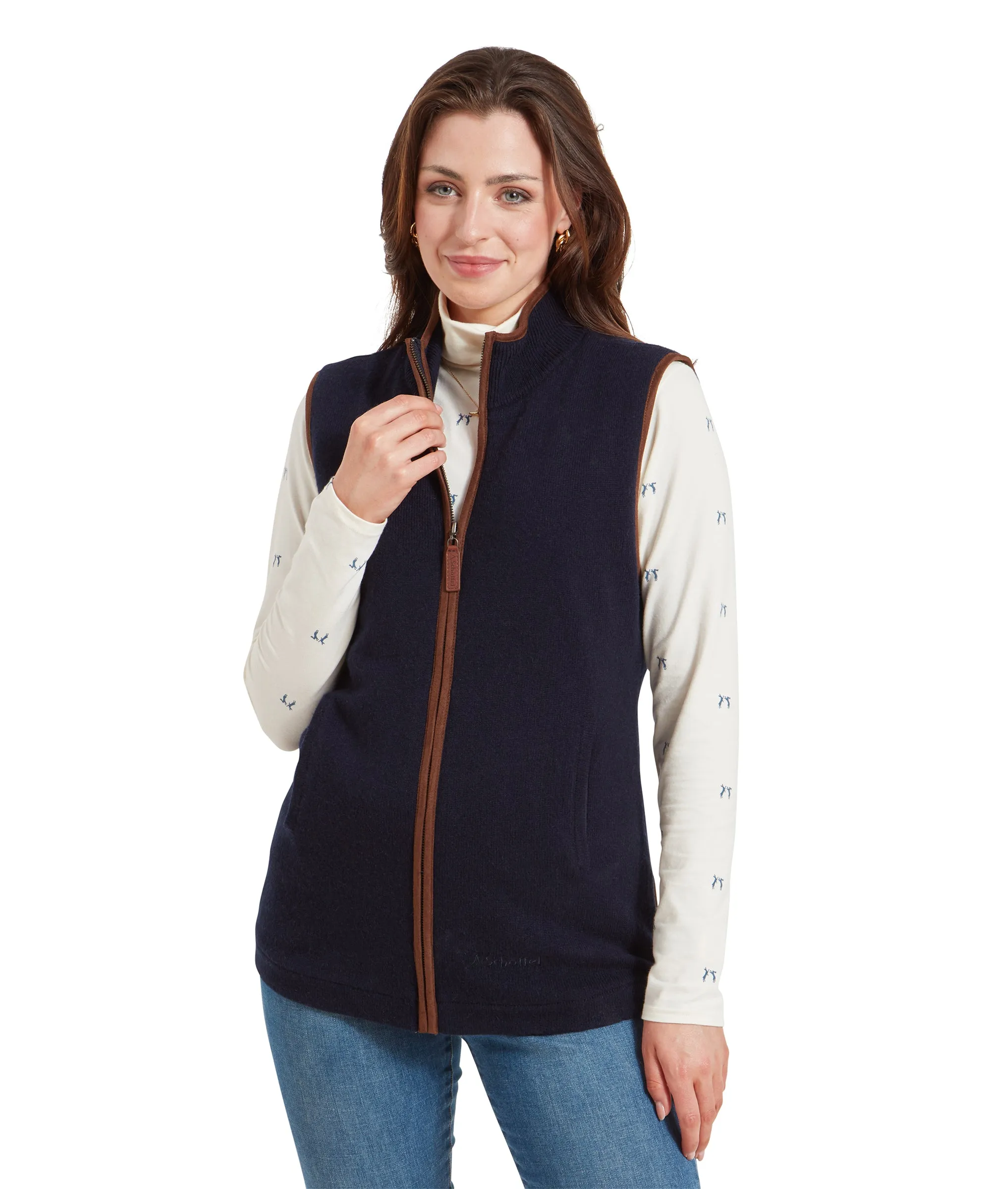 Women's Lambswool Aerobloc Gilet - Navy