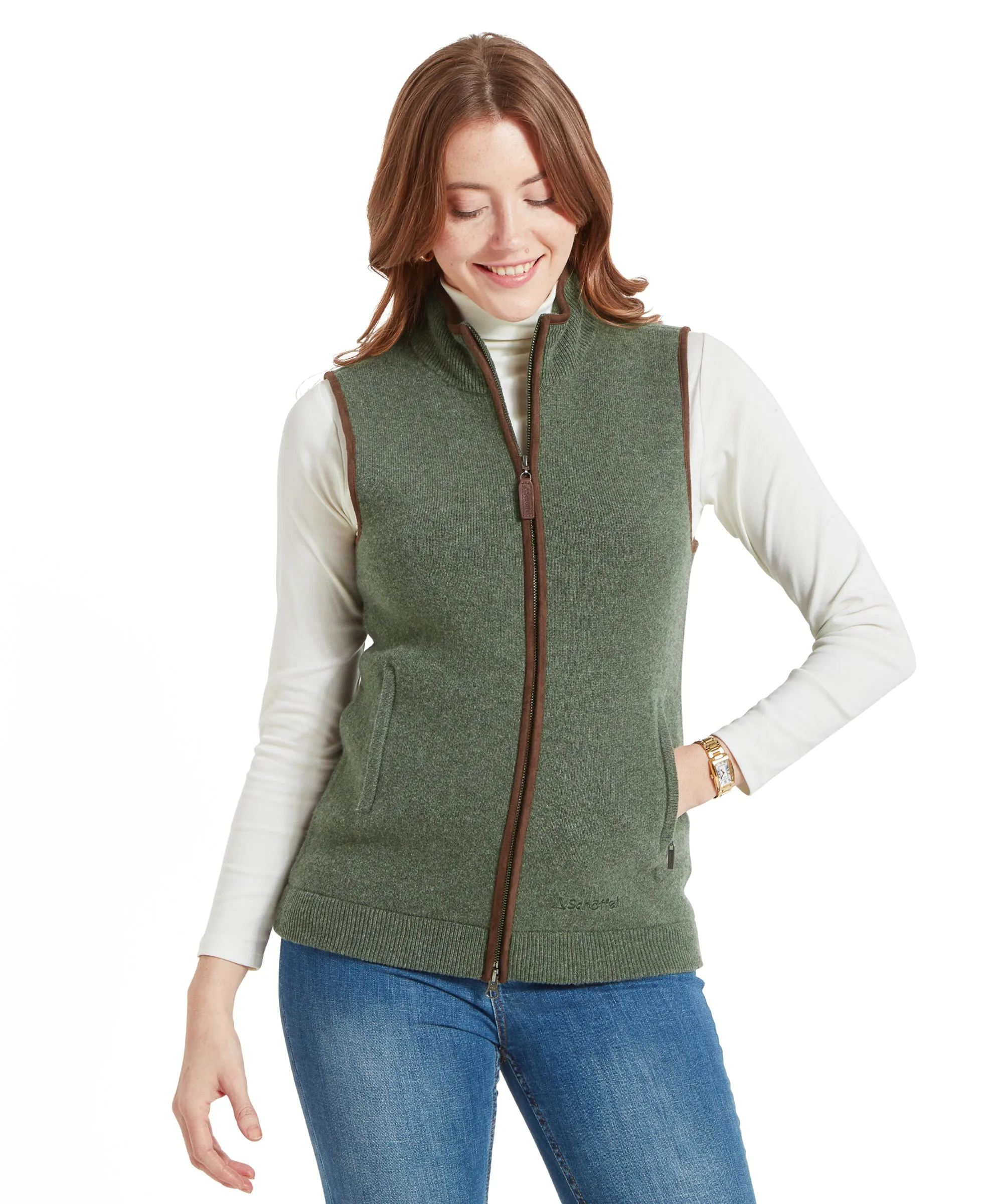 Women's Orkney Merino Gilet - Cedar Green