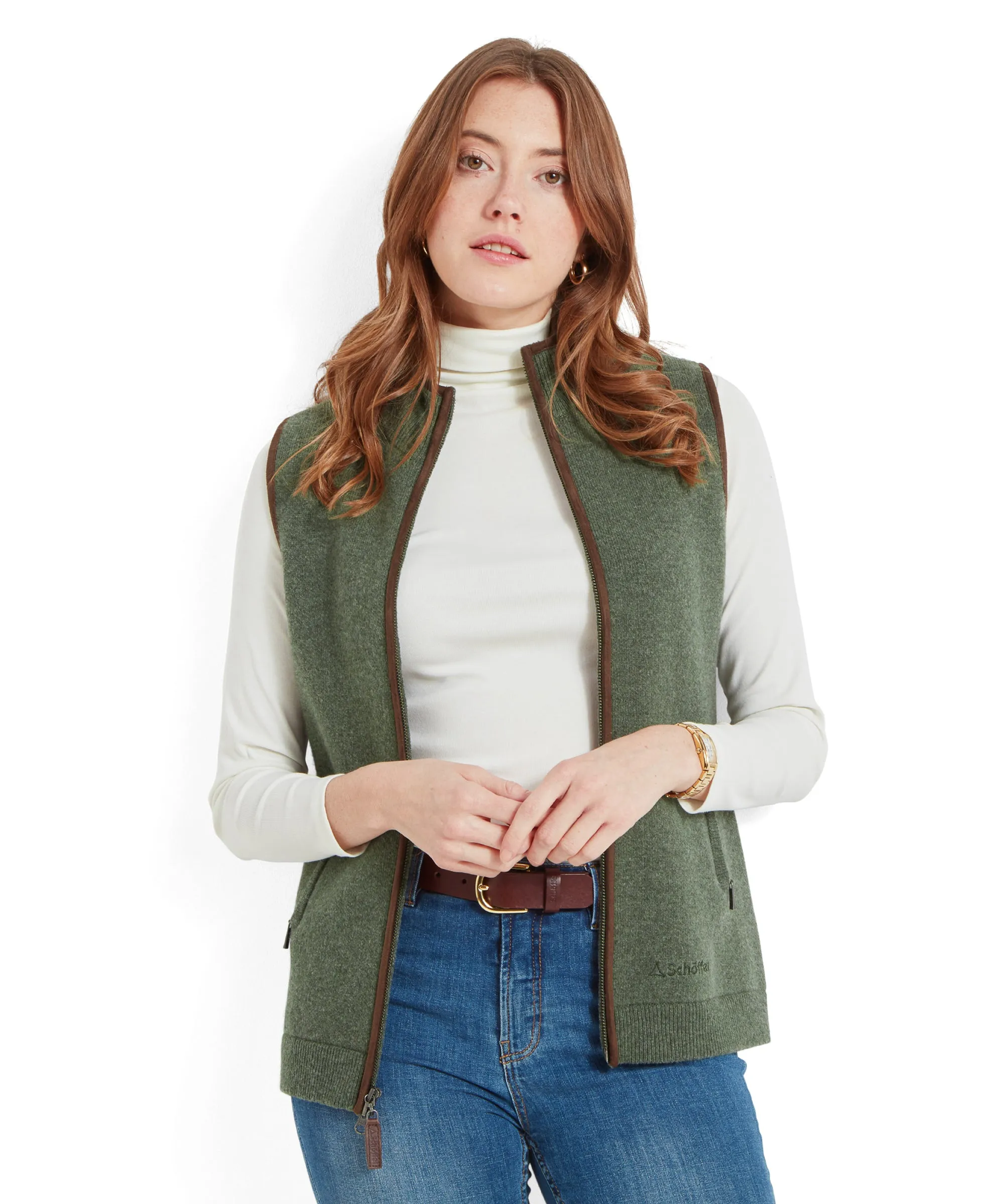 Women's Orkney Merino Gilet - Cedar Green