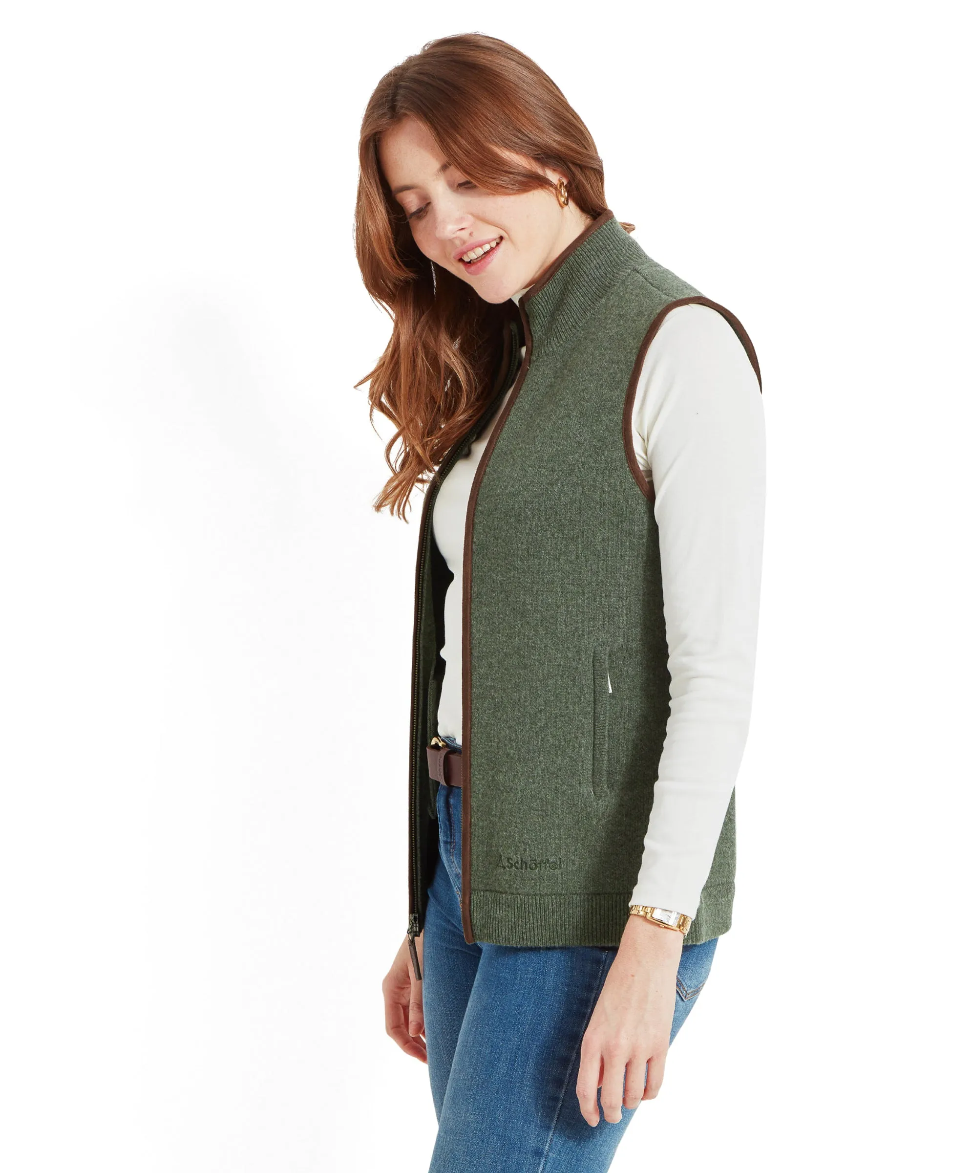 Women's Orkney Merino Gilet - Cedar Green