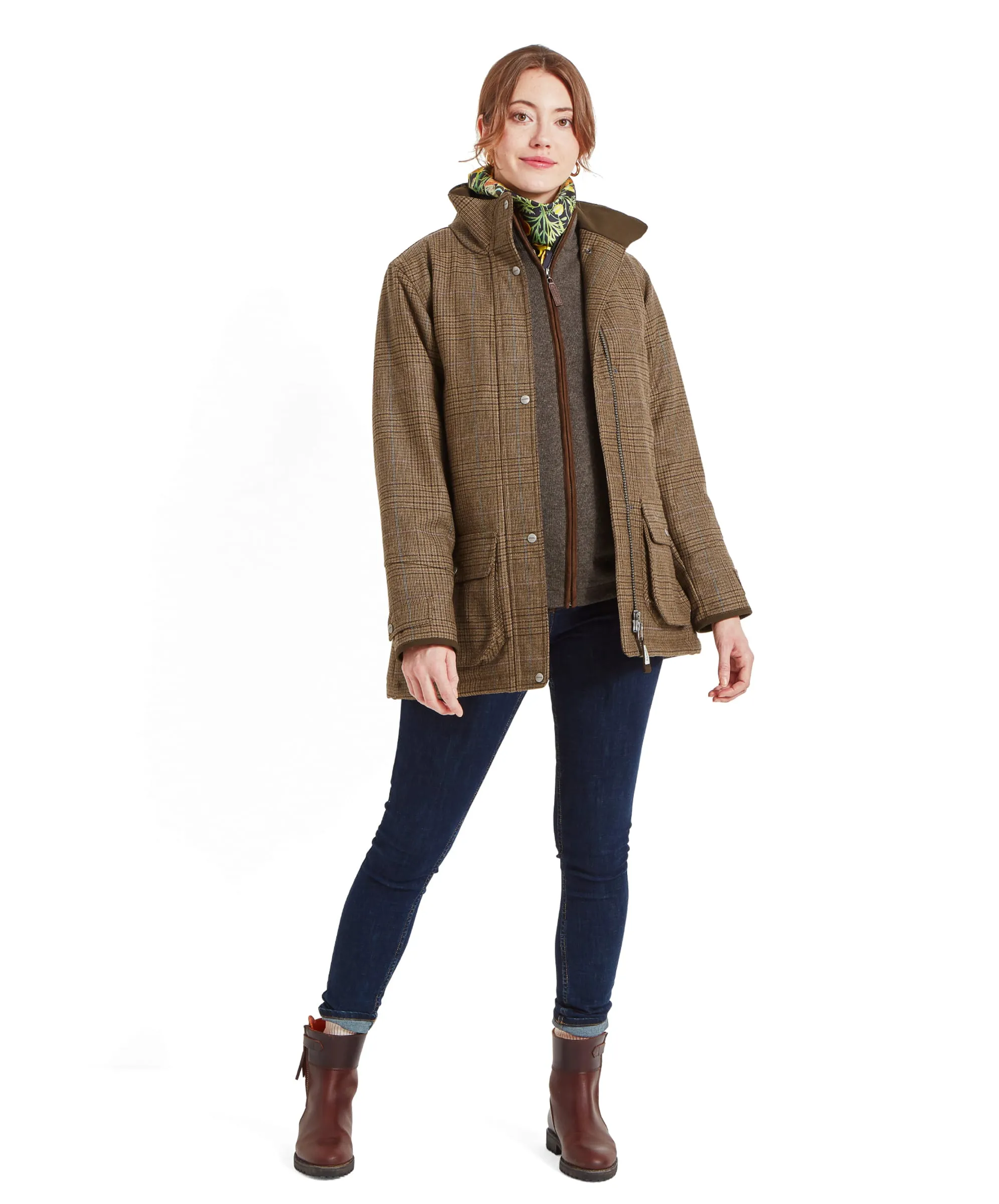 Women's Ptarmigan Tweed Coat - Teviot Tweed