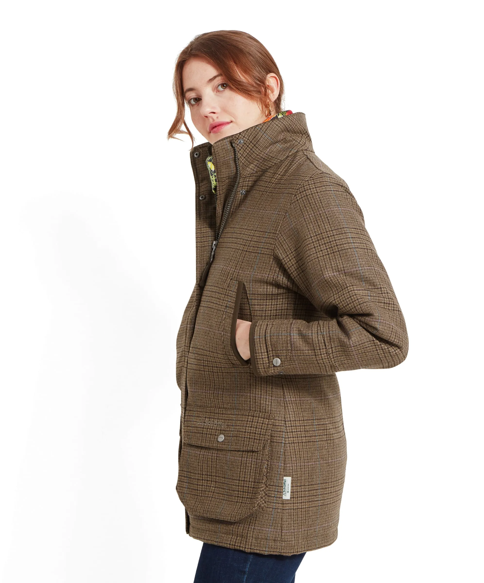 Women's Ptarmigan Tweed Coat - Teviot Tweed