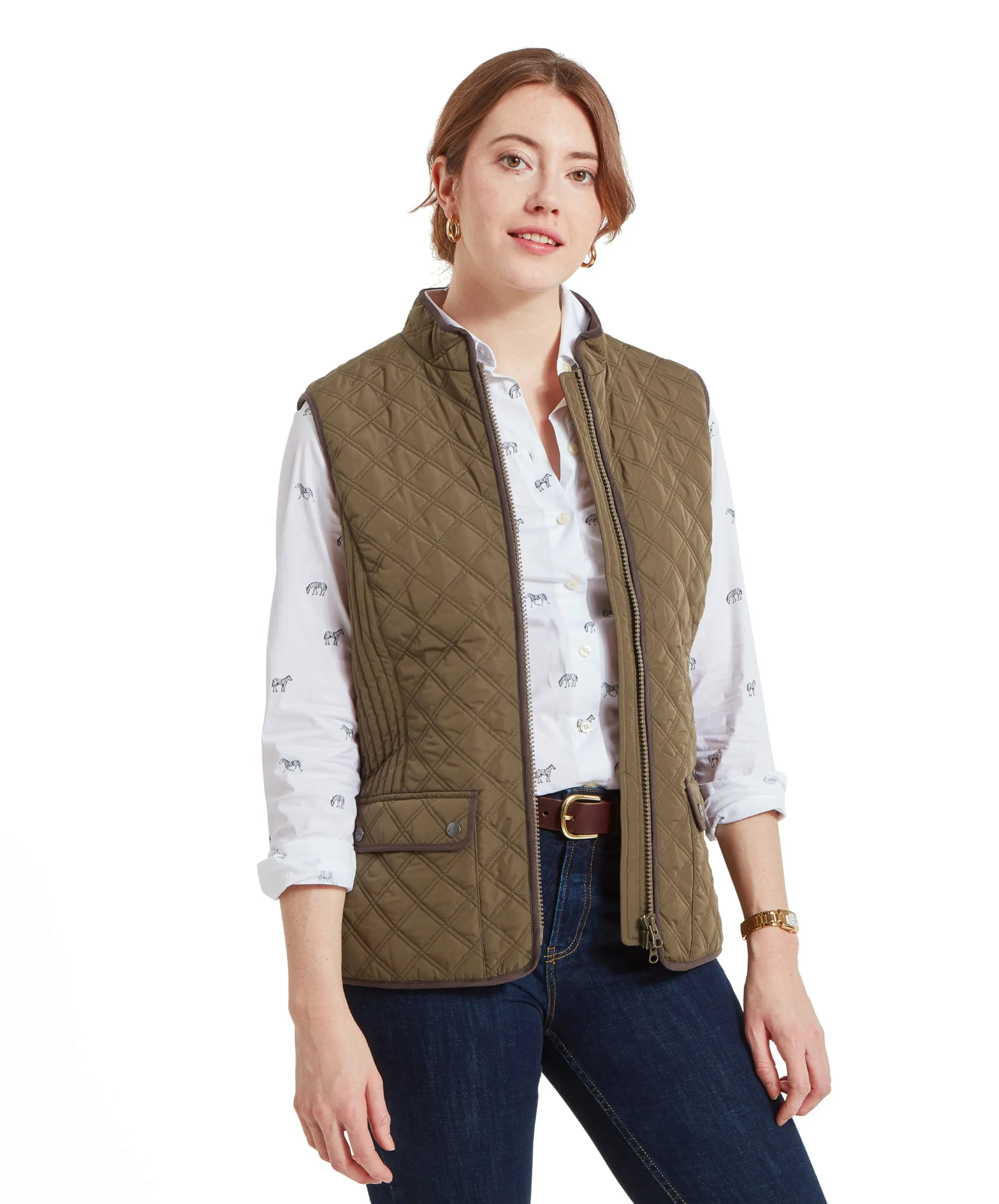 Women's Quilt Gilet - Olive