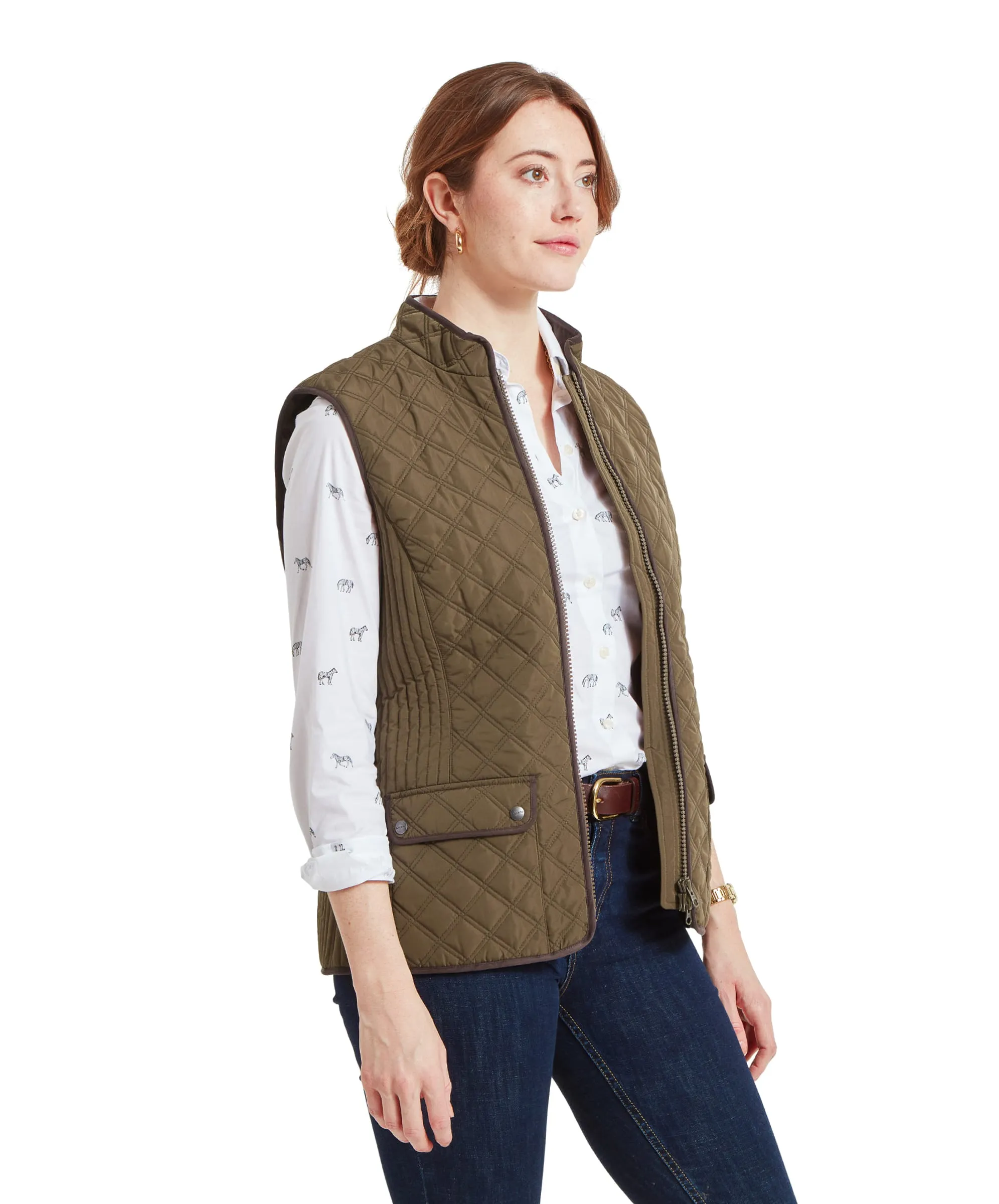 Women's Quilt Gilet - Olive