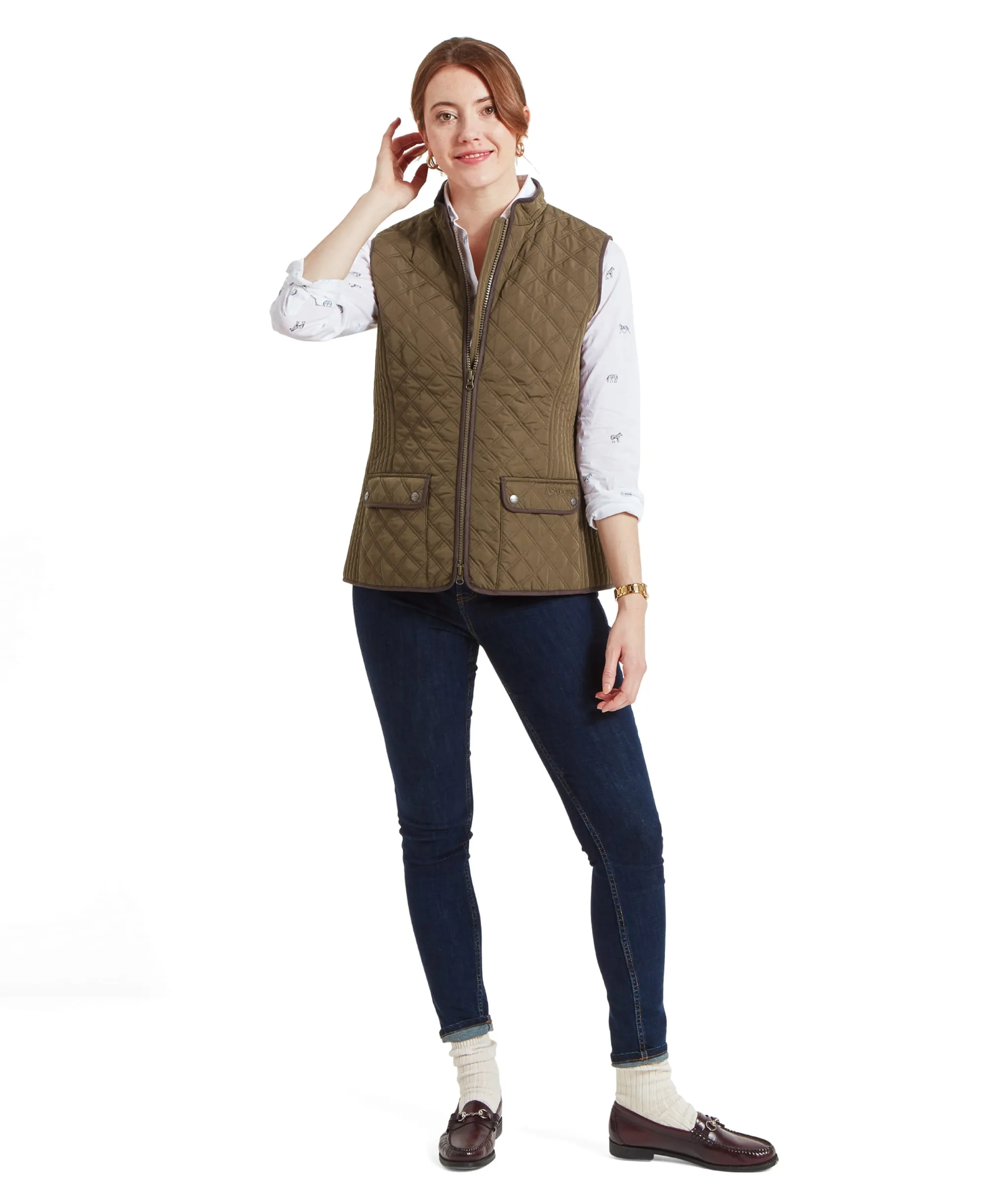 Women's Quilt Gilet - Olive