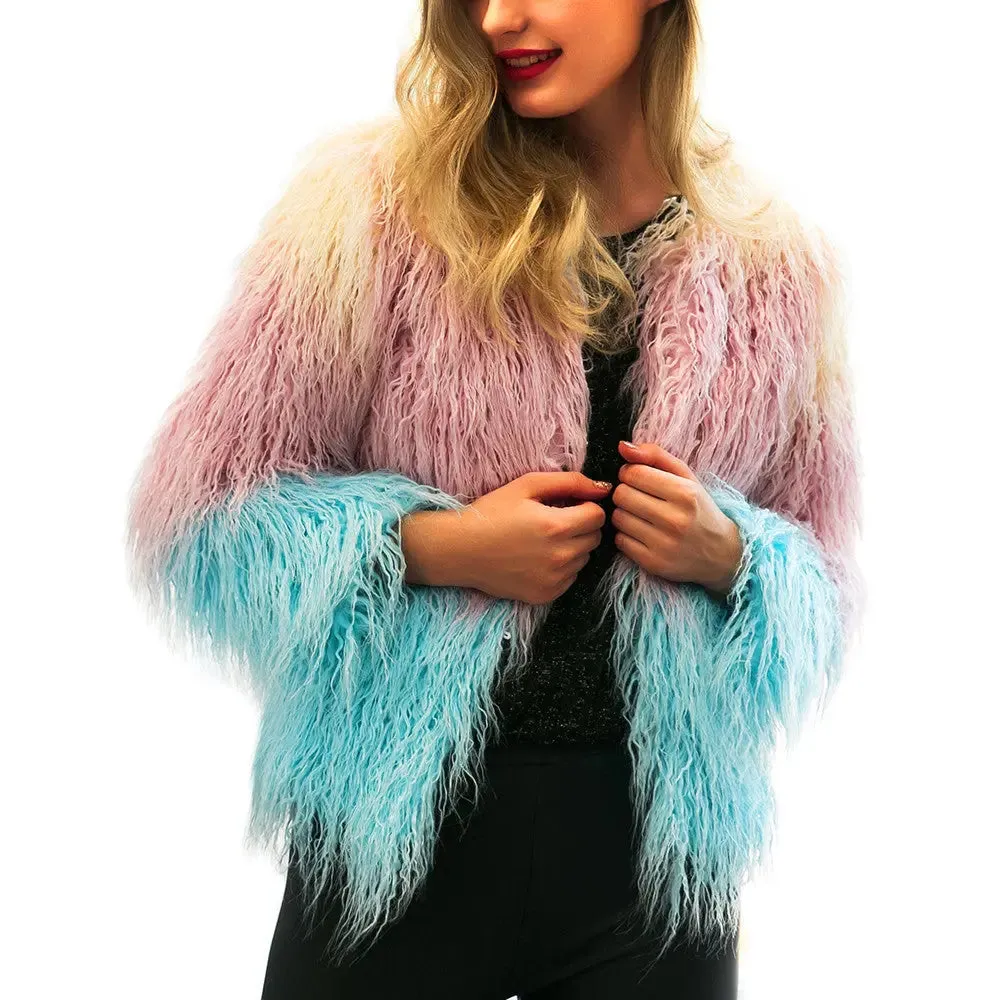 Womens Trendy Faux Fur Coat Jacket