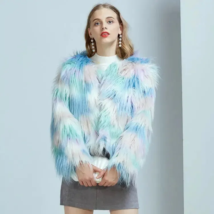 Womens Trendy Faux Fur Coat Jacket