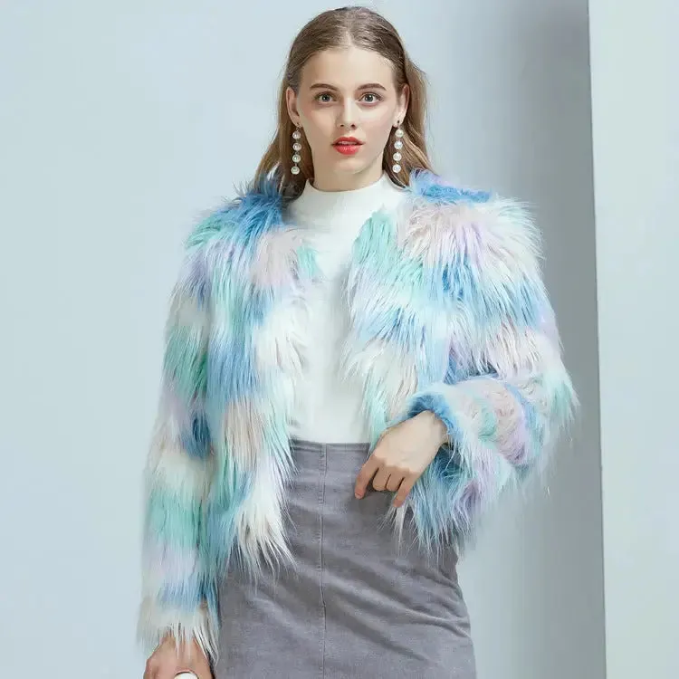 Womens Trendy Faux Fur Coat Jacket