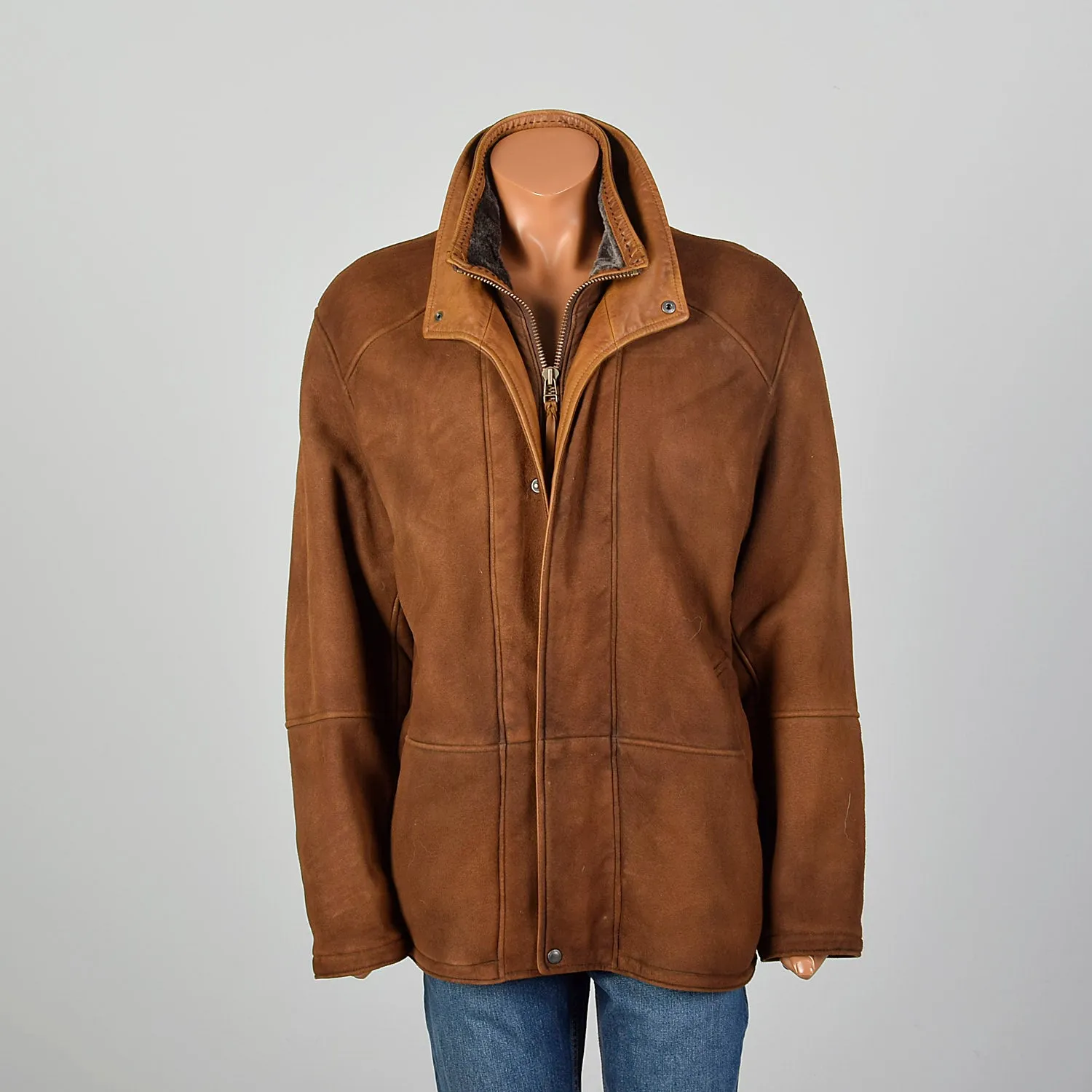 XL-XXl Orvis Bedford Brown Leather Shearling Jacket