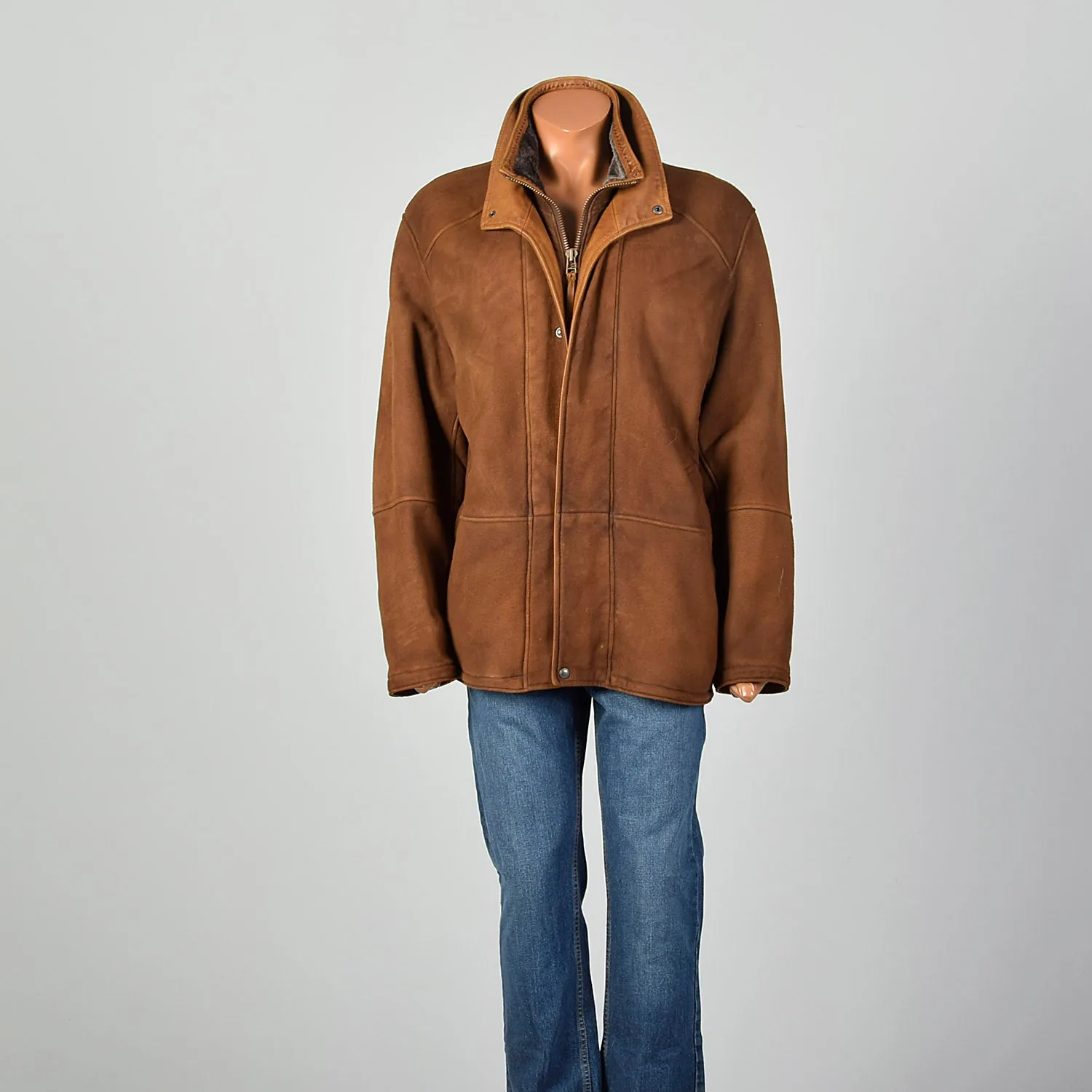 XL-XXl Orvis Bedford Brown Leather Shearling Jacket