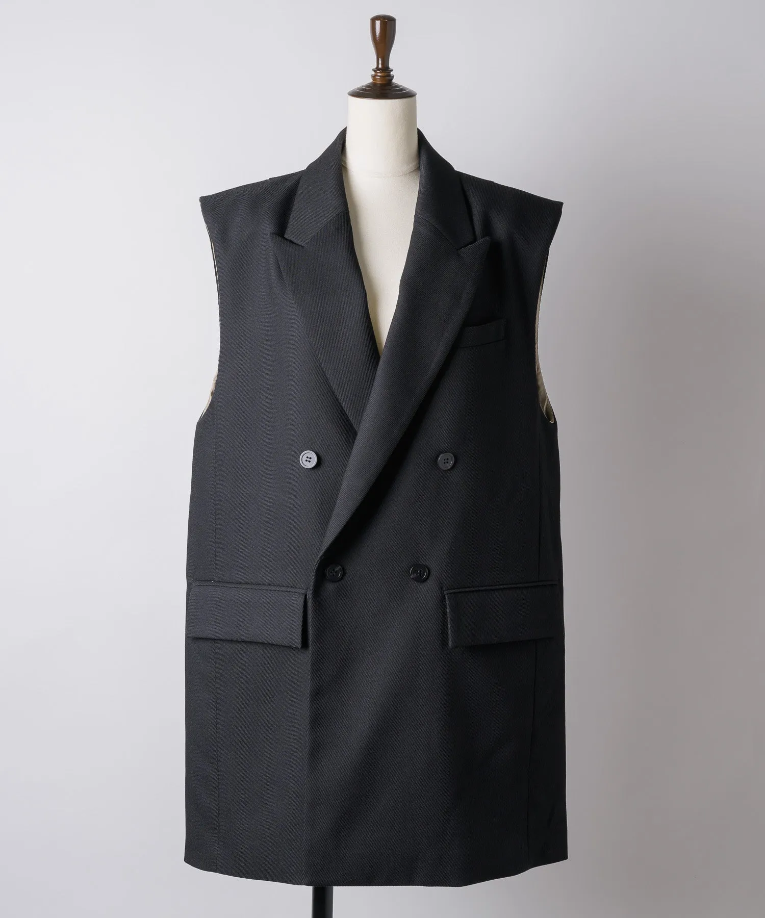 【yae】Back slit fastner gilet / バックスリットファスナージレ