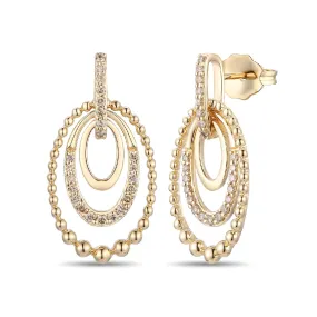 Yellow Gold Nude Diamond Fashion Dangle Earrings